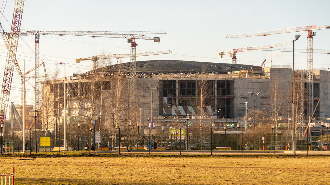 Строительство новой ледовой арены на месте разрушенного СКК «Петербургский»