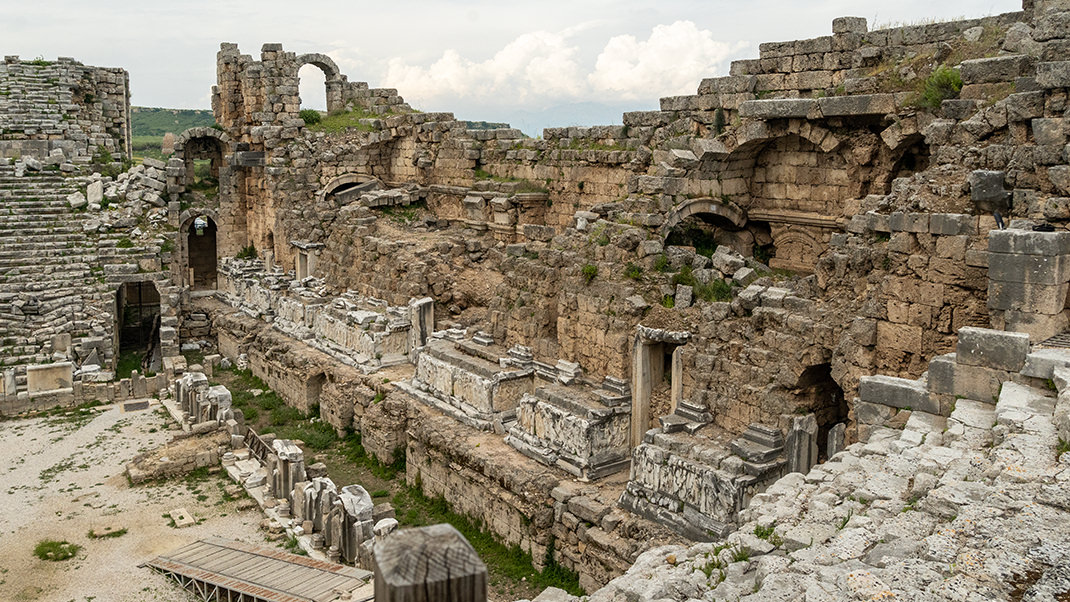 The theater in Perge is the third largest among all similar structures in Turkey