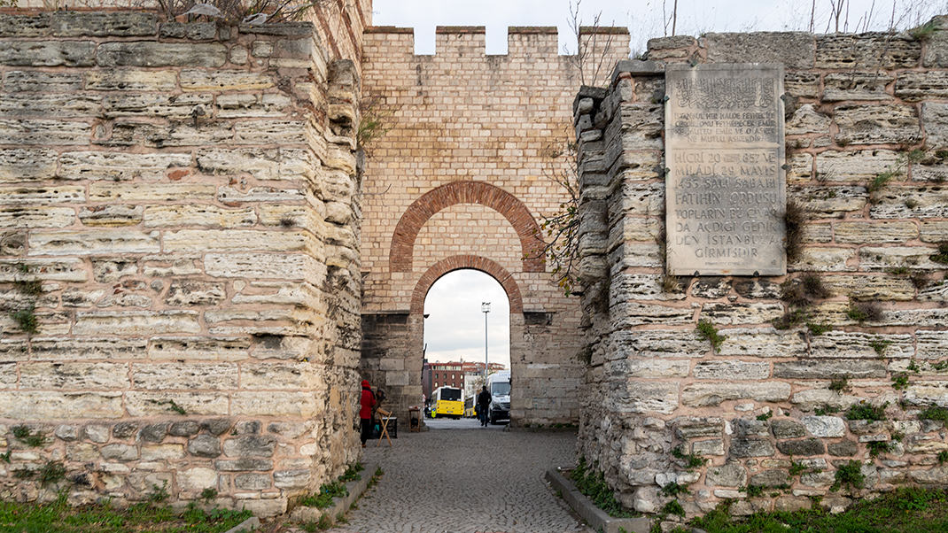Part of the walls of Constantinople was destroyed during the conquest of the city