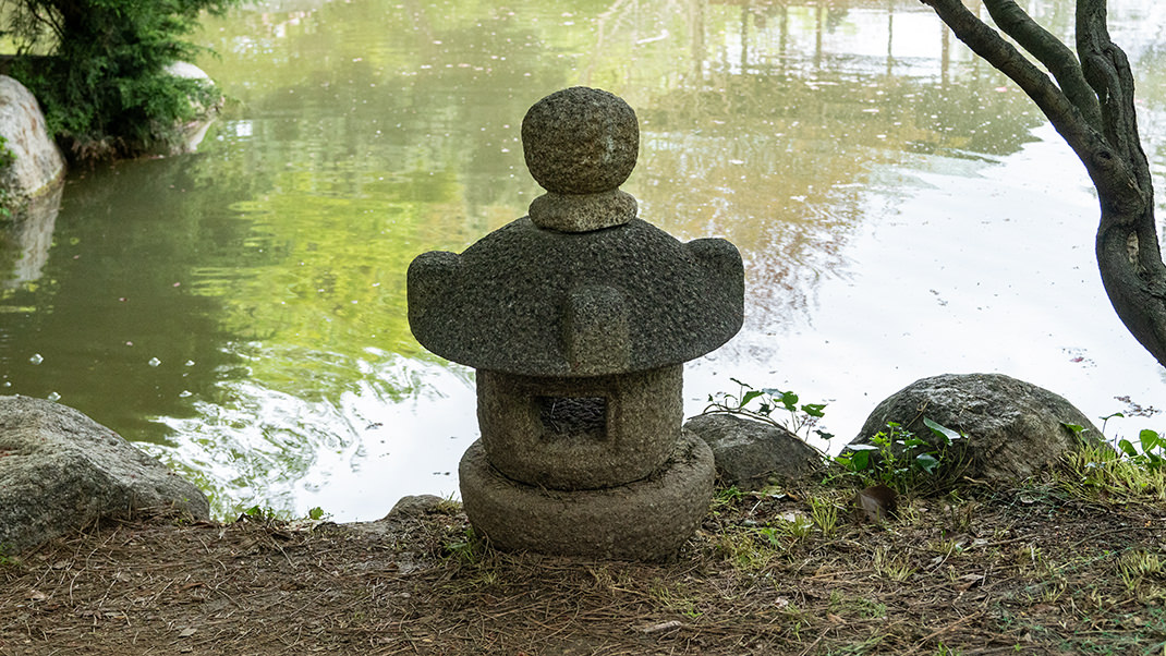 Sculpture by the pond
